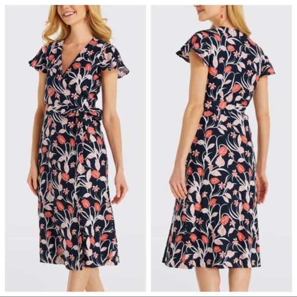 draper james linen wrap dress